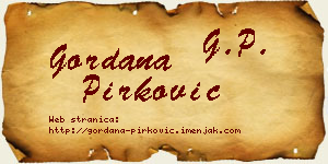 Gordana Pirković vizit kartica